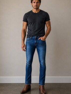 7 for all Mankind Paxtyn skinny mens jeans  size 31 blue stretchy denim